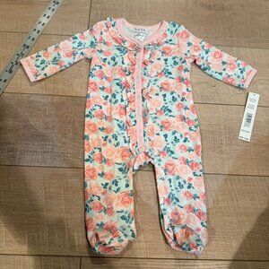 NICOLE MILLER 6/9 MONTH ONE PIECE SLEEPER GIRLS FLORAL NEW